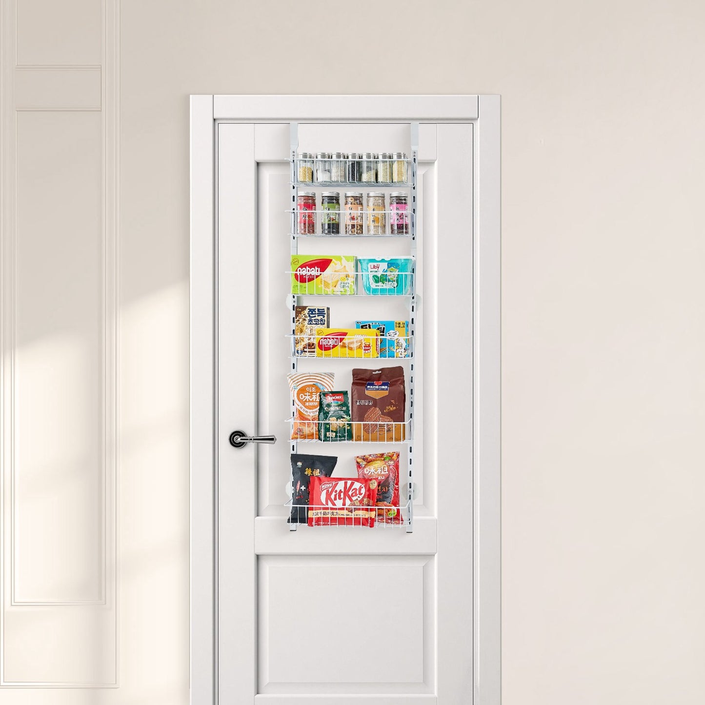 6-Tier Over-The-Door Pantry Organizer Rack