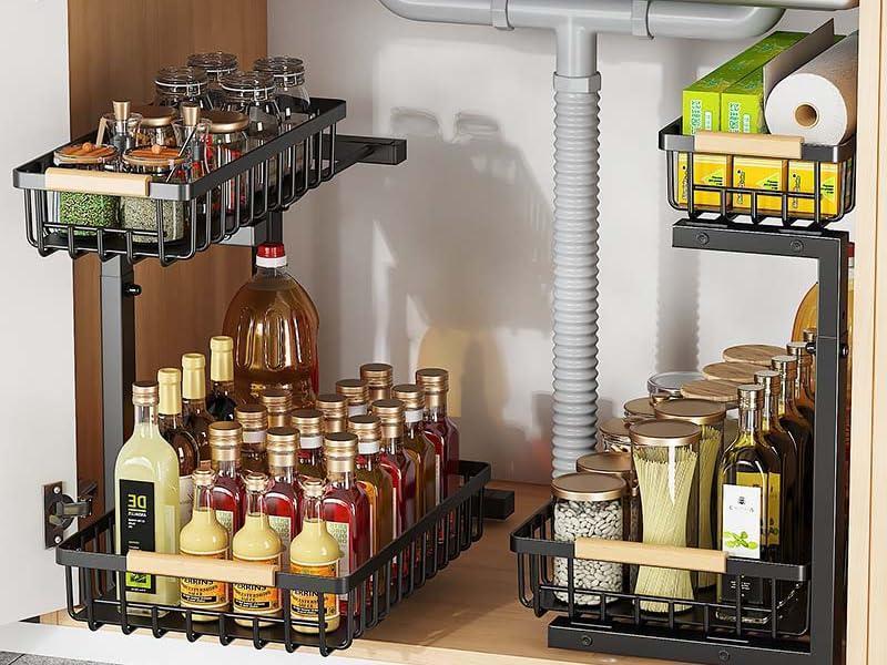Adjustable 2-Tier Under Sink Storage Rack