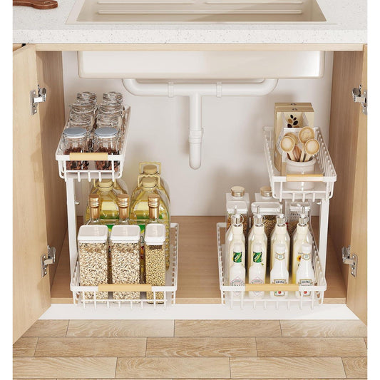 Adjustable 2-Tier Under Sink Storage Rack